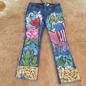 Hand painted jeans